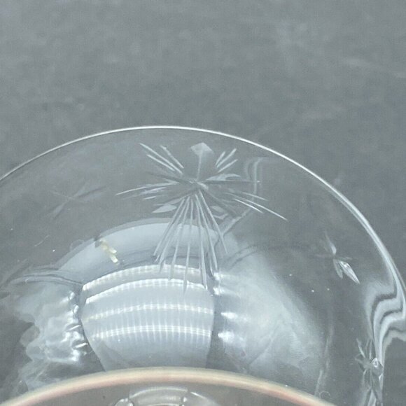 VTG Susquehanna Champagne Glass Hand Cut 6 Point Star Crystal Atomic Replacement - Picture 6 of 9